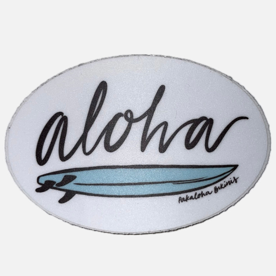 Aloha Blue Surfboard Sticker