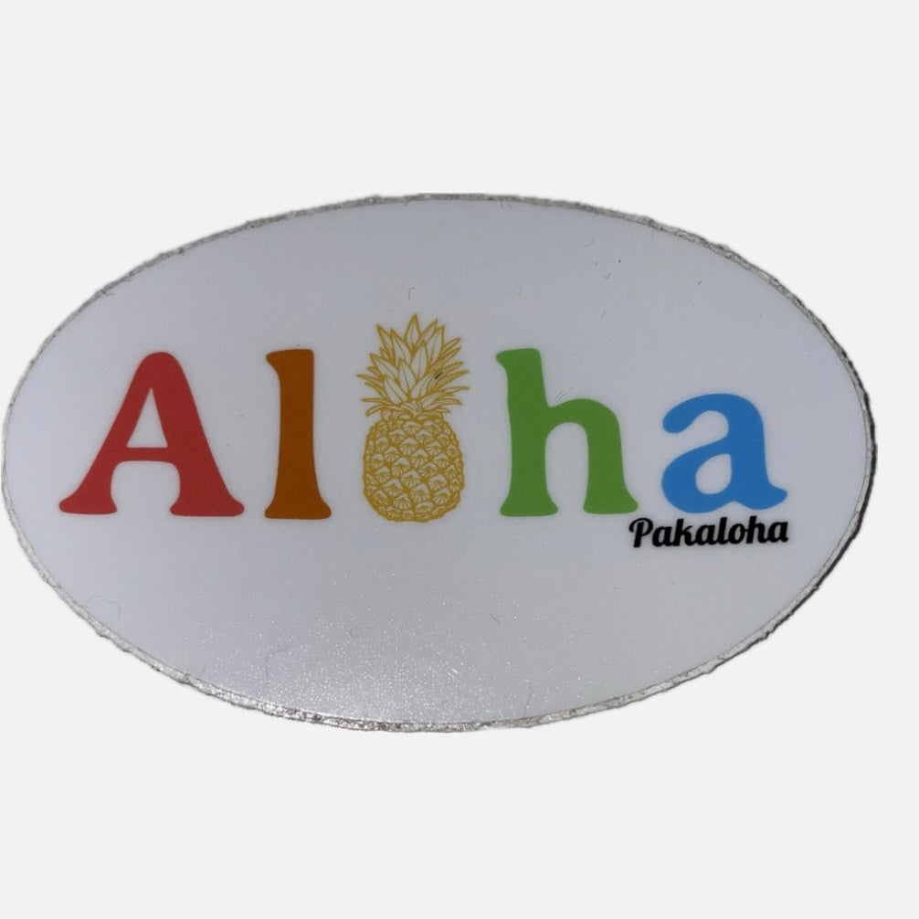 Aloha Pineapple Sticker Round