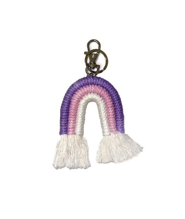 Rainbow Macrame Keychain